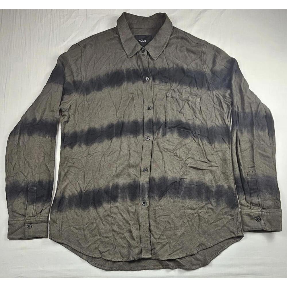 NWT Rails Hunter Shirt Olive Black Tie Dye Top‎ Long Sleeves Rayon Size Medium